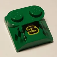 Brick Curved 2 x 2 x 2/3 Two Studs and Lip End with '3' and Checker Print