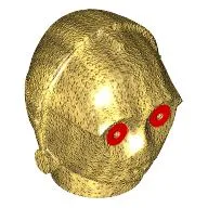 Minifig Head Special, Protocol Droid (C-3PO) with Red Eyes print