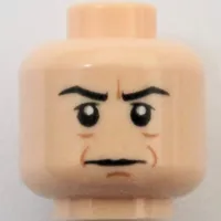 Minifig Head General Rieekan, Brown Lines and Crease Between Eyebrows Print