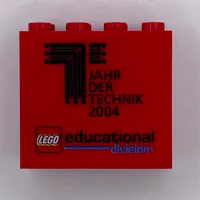 Brick 2 x 4 x 3 with 'LEGO educational division JAHR DER TECHNIK 2004' Print