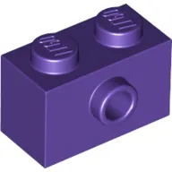 Brick Special 1 x 2 with 1 Center Stud on 1 Side, Bottom Stud Holder