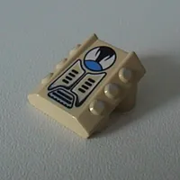 Slope 2 x 2 No Studs, with 3 Side Pistons Raised Edges and Duster Print