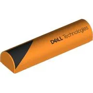 Brick Curved 1 x 4 x 2/3 Double, No Studs with Black Triangle, 'DELL Technologies' Left print