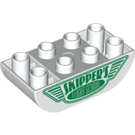 Duplo Brick 2 x 4 Curved Bottom with Skipper's Flight School Logo Print