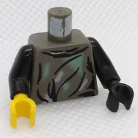 Torso, Odd Hands, Camouflage Smock Print (Endor), Black Arms, Left Black Hand, Right Yellow Hand