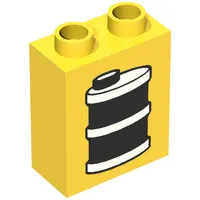 Duplo Brick 1 x 2 x 2 with Oil Drum / Can Print