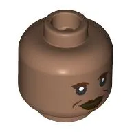 Minifig Head Guinan, Reddish Brown Eyebrows, Lips, Wrinkles, Smile, Open Mouth / Closed Mouth