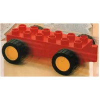 Duplo Car Base 2 x 6 Pullback Motor with Yellow Wheels, Black Tires