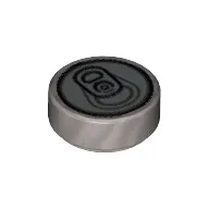 Tile Round 1 x 1 with Soda Can Tab, Ring Pull Print
