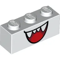 Brick 1 x 3 with Open Mouth Smile with Teeth and Tongue (Boo) Print