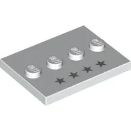 Plate Special 3 x 4 with 1 x 4 Center Studs and 4 Silver Stars Print