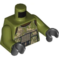 Torso Camouflage Elite Corps Trooper Body Armour Print, Olive Green Arms, Black Hands