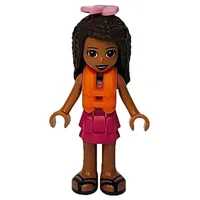 Andrea - Dark Blue Top, Magenta Skirt, Live Jacket