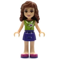 Olivia - Lime Top, Dark Purple Skirt