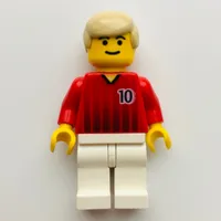 Soccer Player Red Torso, White Legs #10