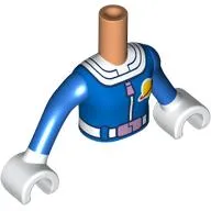 Minidoll Torso Girl with Nougat Arms and Hands with Blue Classic Space Suit, White Trim, Lavender Belt print