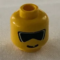 Minifig Head, Glasses with Dark Ski Goggles Print [Blocked Open Stud]