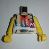 Torso Basketball Jersey, 3 Color Shirt, 'Basket' Print, Long One Piece Arms Yellow (NBA)