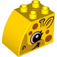 Duplo Brick 2 x 3 x 2 with Curved Top with Giraffe print