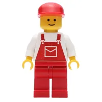 Man - White Torso, Red Overall, Red Cap (3626b Head)