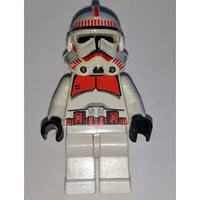 Clone Shock Trooper, Red Markings, Plain Black Head, White Hips