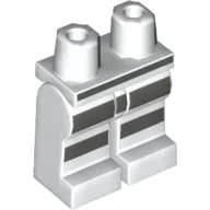 Hips and White Legs with Dark Bluish Gray Prison Stripes