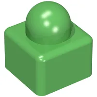 Primo Brick 1 x 1 with Light Yellow and Light Green Rings Print