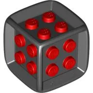 Die - 6 Sided Rubber Frame with Red Centre Studs (Board Games)