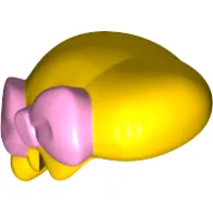 Hair Smooth Hair Half Long with Pink Bow