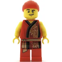 Man, Red Robe with Gold Sash Belt, Red Bandanna