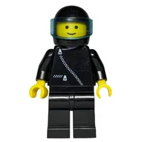 Racer, Black Jacket with Zipper, Black Helmet with Visor (3626a Head)