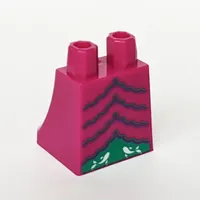 Hips and Legs Under Dress/Robe with Dark Blue and Dark Turquoise Trim and White Fish Print