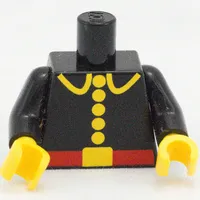 Torso Fire Uniform Five Button Print, Black Arms, Yellow Hands