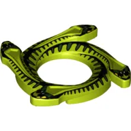 Ring 4 x 4 with 2 x 2 Hole and 4 Snake Head Ends and Black Scales Snake Print (Ninjago Spinner Crown)