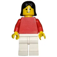 Woman, Red Torso, White Legs, Black Hair