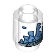 Brick Round 1 x 1 Open Stud with Kandor City print