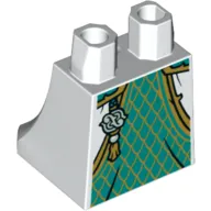 Hips and Legs Under Dress/Robe with Dark Turquoise Dress, Gold Trim print