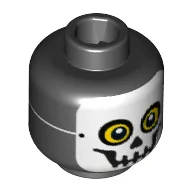 Minifig Head Skeleton Guy, Skull Mask with Yellow Eyes and Tied String on Back Print [Hollow Stud]