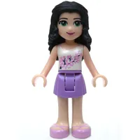 Emma - White Top, Medium Lavender Skirt