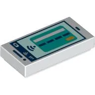 Tile 1 x 2 with Smart Phone, Dark Turquoise Street print