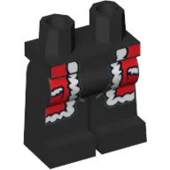 Hips and Black Legs with Red Santa Robe with White Trim and Pockets Print