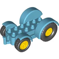 Duplo Car Base 2 x 6 Tractor with Mudguards, Yellow Wheels