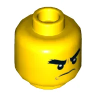Minifig Head Cole, Bushy Eyebrows, Smile / Angry Print
