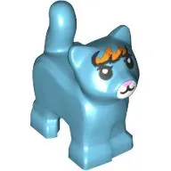 Animal, Cat, Kitten, Short Tail, with Orange Pony, White Nose print