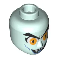 Minidoll Head Male with Yellow Eyes, Open Mouth, Tooth, Fangs (Vampire), Blue Cheeklines