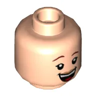 Minifig Head Jessie, Female Dark Red Eyebrows, Open Smile Mouth, Teeth