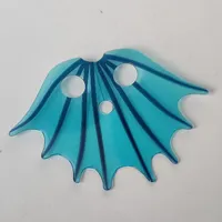 Neckwear Cape Collar, Fins with Dark Blue Lines on Trans-Light Blue Background Print