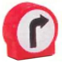Duplo Brick 1 x 3 x 2 Round Top with Right Turning Arrow Road Sign Print