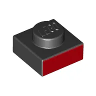 Plate 1 x 1 with Red Square print