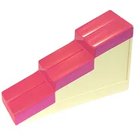 Duplo Roof-piece Slope 17° 2 x 6 Stepped with Dark Pink Shingles